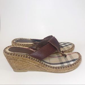 burberry nova check espadrille wedges